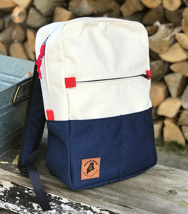 Rogue's Red Striped Large Tote Bag - Navy — ROGUE LIFE MAINE