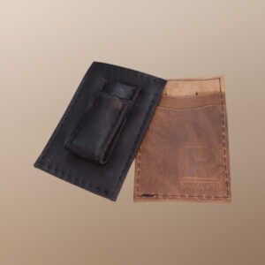Waxed leather money clips